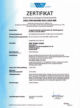 Schweiß- und Metallbau-Centrum Steffen GmbH - Zertifikat WPK nach DIN EN 1090